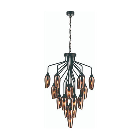 Taper 22 light chandelier in black finish