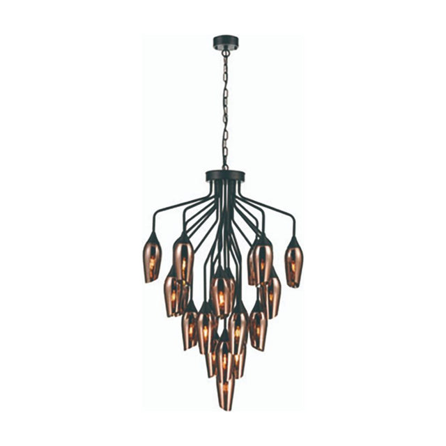 Taper 22 light chandelier in black finish