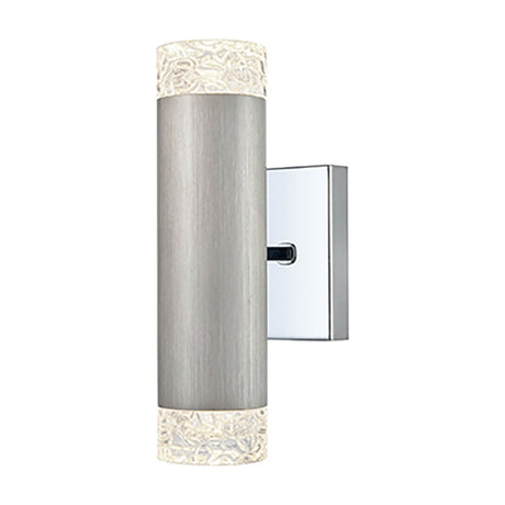 Cordelia 2 light wall light in satin nickel finish, alternative view
