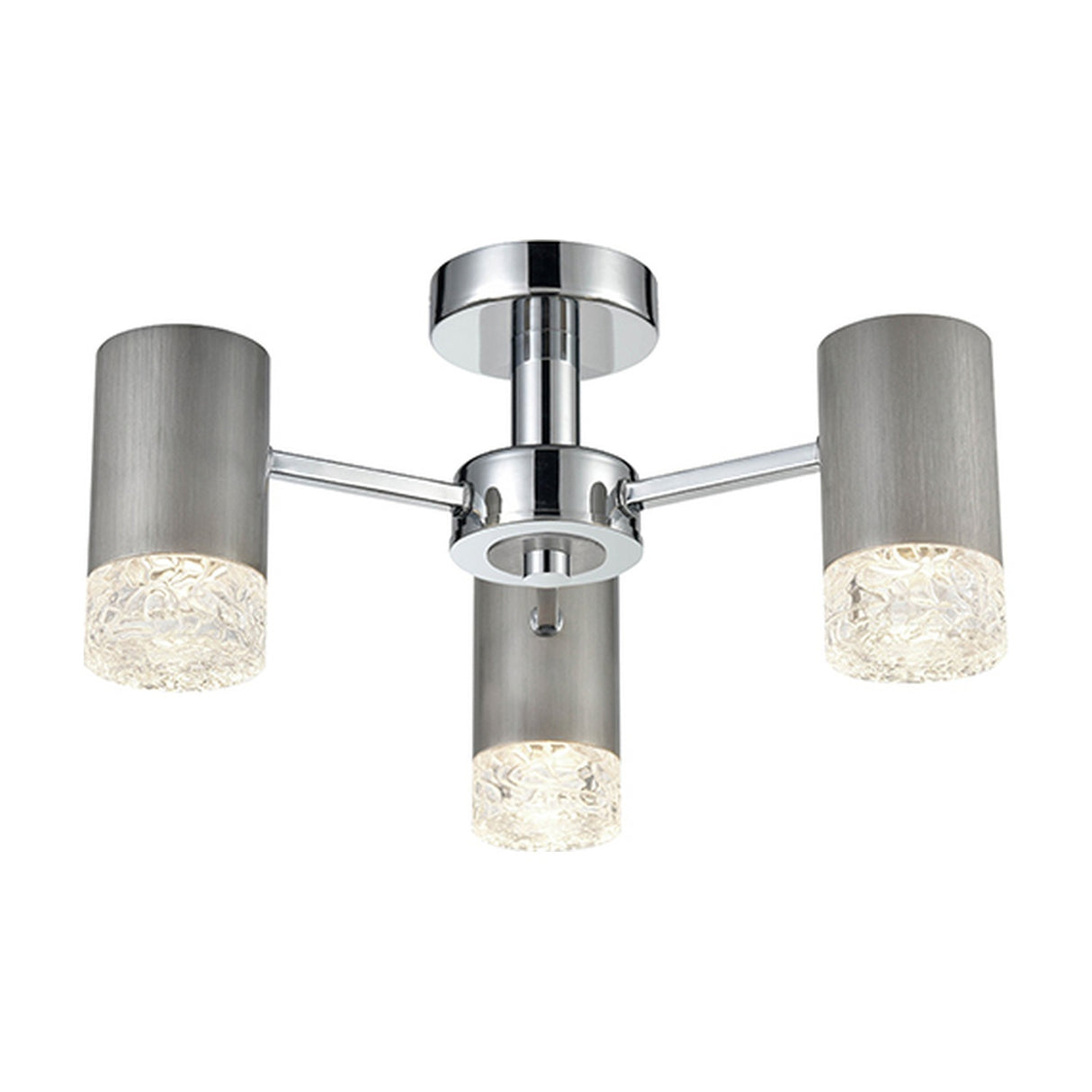 Cordelia 3 light ceiling light in satin nickel finish