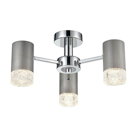 Cordelia 3 light ceiling light in satin nickel finish