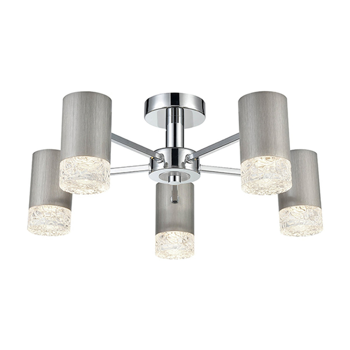 Cordelia 5 light ceiling light in satin nickel finish