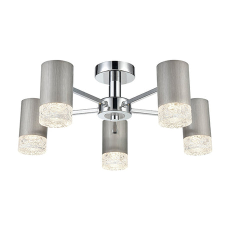 Cordelia 5 light ceiling light in satin nickel finish