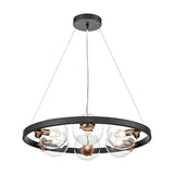 Roundell 6 light pendant light in black and gold finish, alternative view