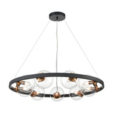 Roundell 9 light chandelier in black and gold finish