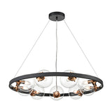 Roundell 9 light chandelier in black and gold finish, alternative view