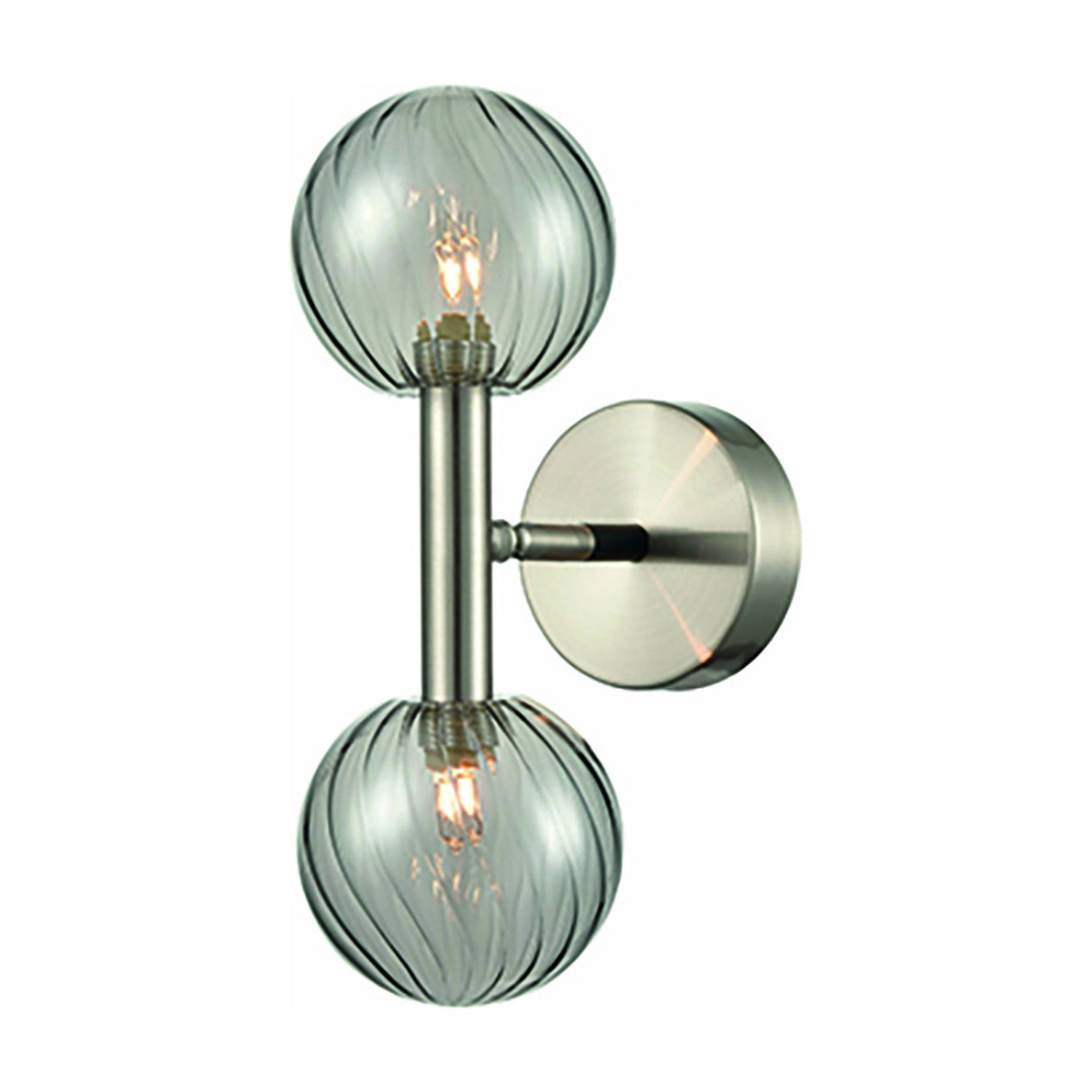 Atmo 2 light wall light in satin nickel finish