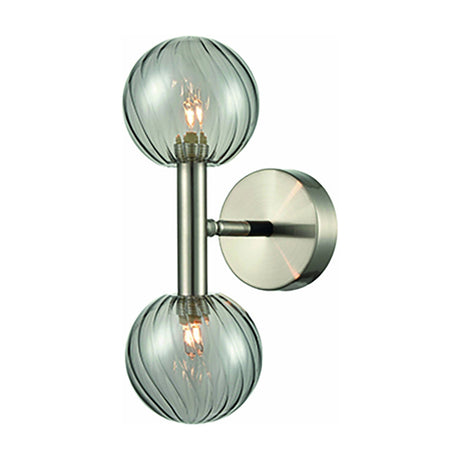 Atmo 2 light wall light in satin nickel finish