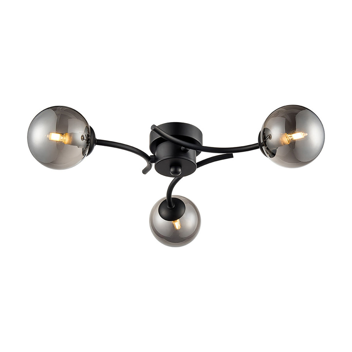 Prophecy 3 light ceiling light in black finish, alternative view