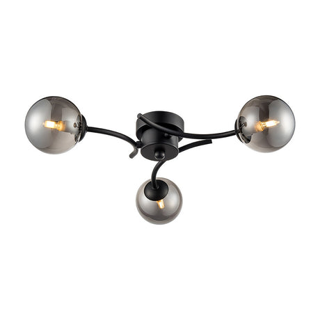 Prophecy 3 light ceiling light in black finish, alternative view