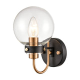 Equinox wall light in black and gold finish