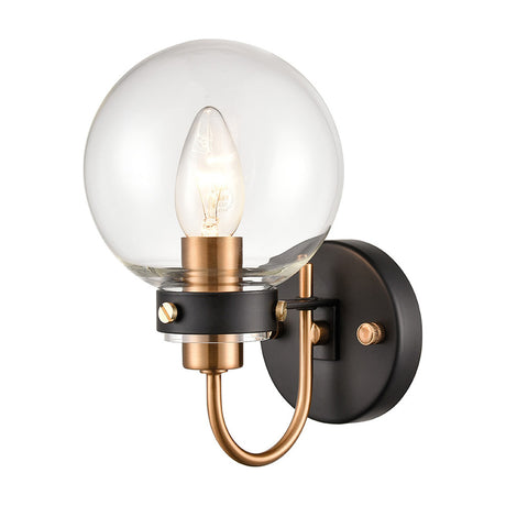 Equinox wall light in black and gold finish