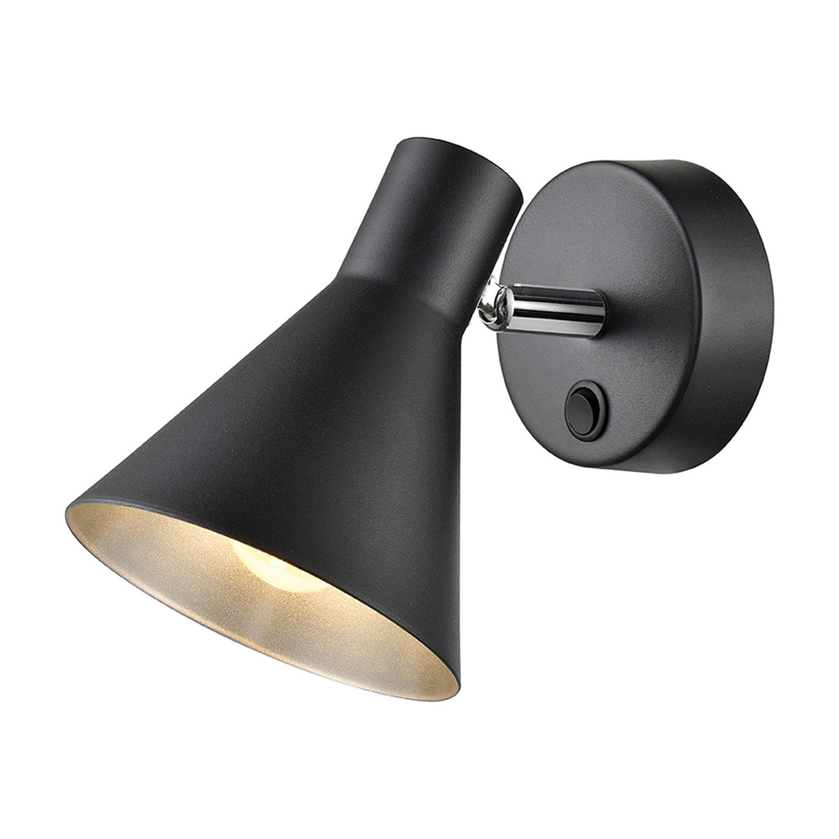 Skoop wall light in black and silver finish