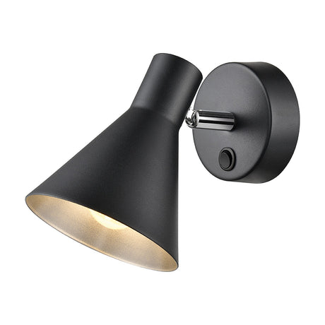 Skoop wall light in black and silver finish