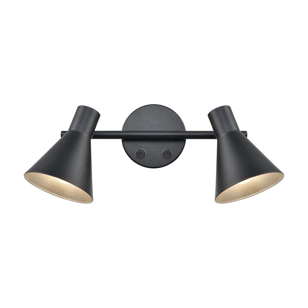 Skoop 2 light wall light in black and silver finish
