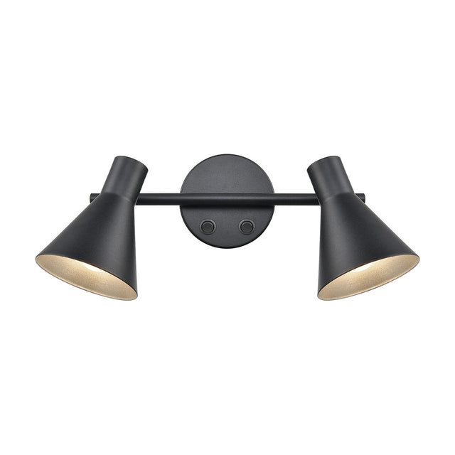 Skoop 2 light wall light in black and silver finish