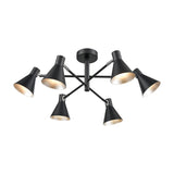 Skoop 6 light ceiling light in black and silver finish