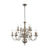 Mondrian 12 light chandelier in pewter finish
