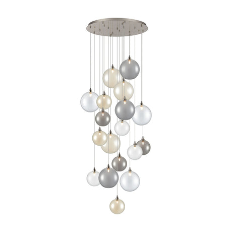 Perry 18 light chandelier in satin nickel finish