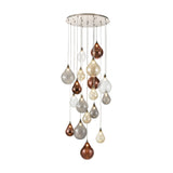 Perry 18 light chandelier in satin nickel finish, alternative view