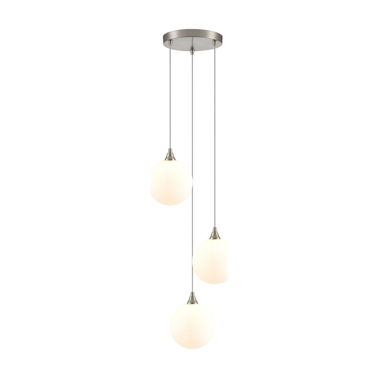 Galaxy 3 light pendant light in satin nickel finish