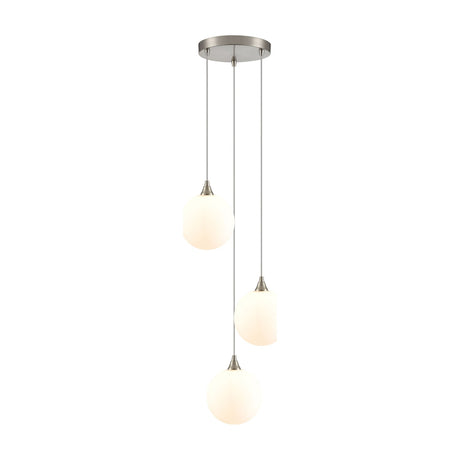 Galaxy 3 light pendant light in satin nickel finish
