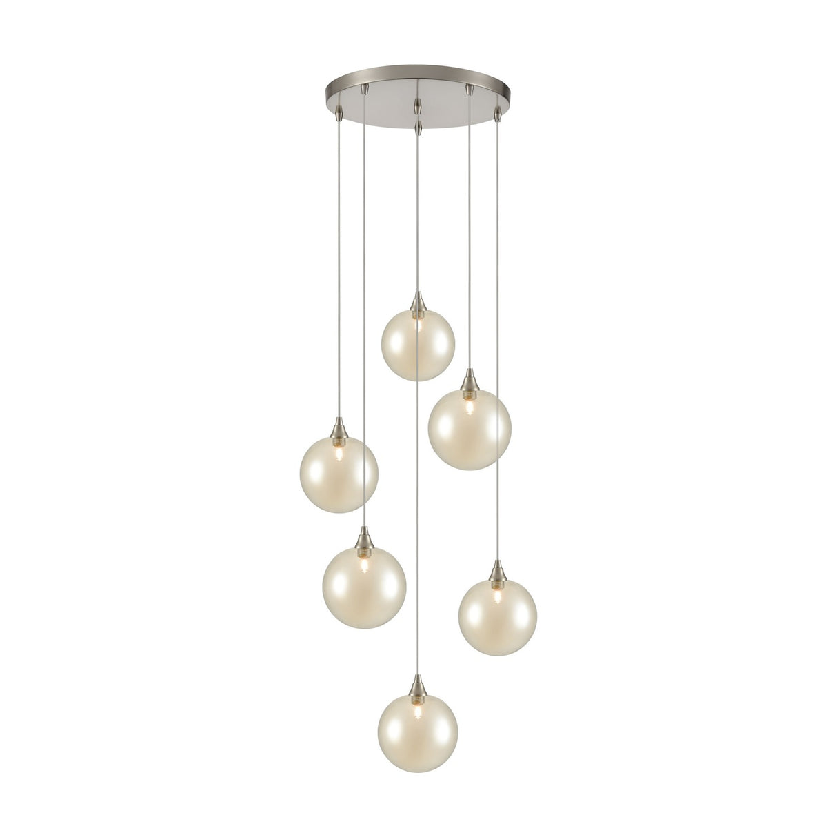 Perry 6 light ceiling light in satin nickel finish