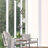 Perry 6 light ceiling light in satin nickel finish, shown in a room setting