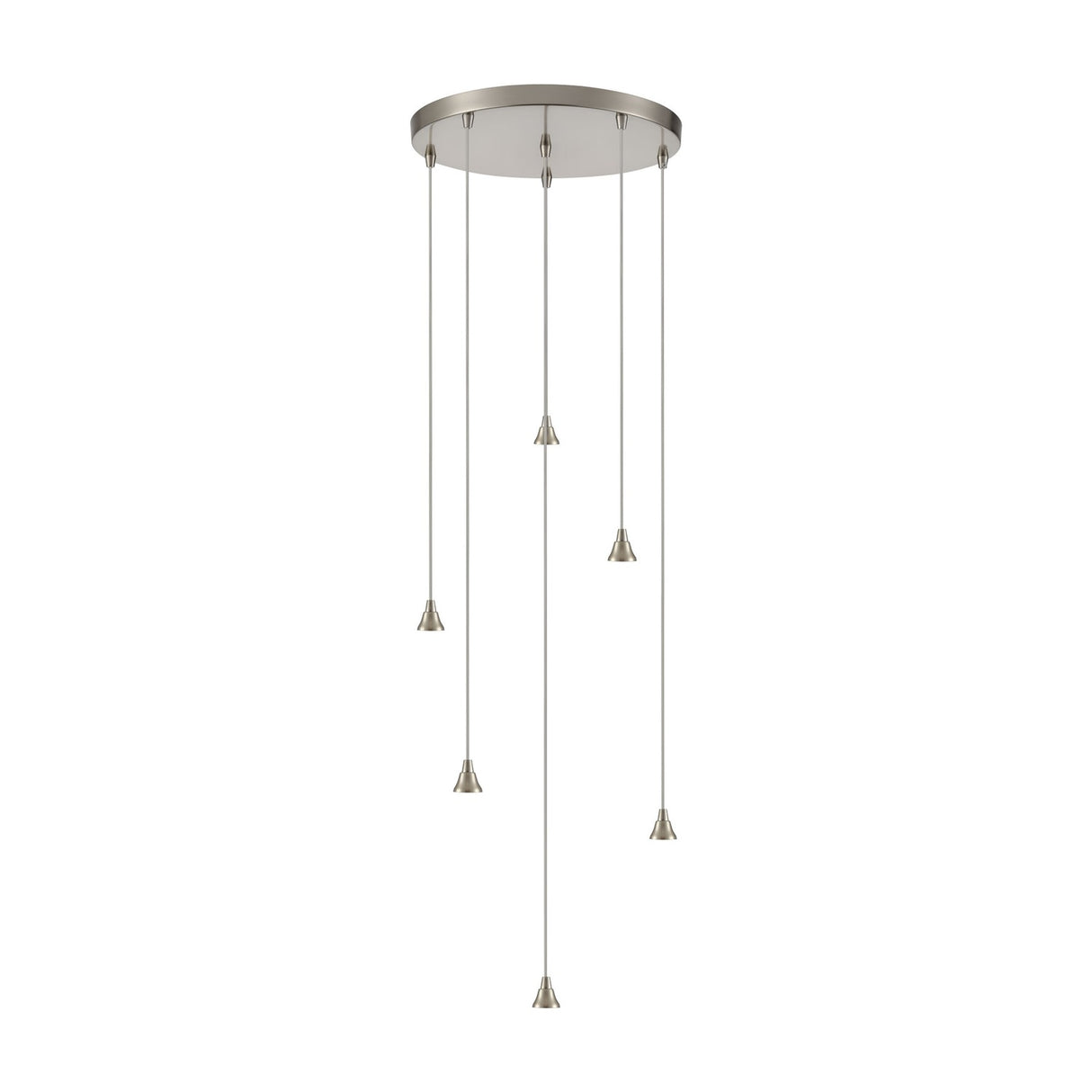 Perry 6 light ceiling light in satin nickel finish, alternative view