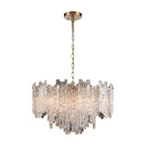 Icicle 10 light chandelier in brass finish, alternative view