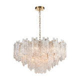 Icicle 16 light chandelier in brass finish