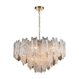 Icicle 16 light chandelier in brass finish, alternative view