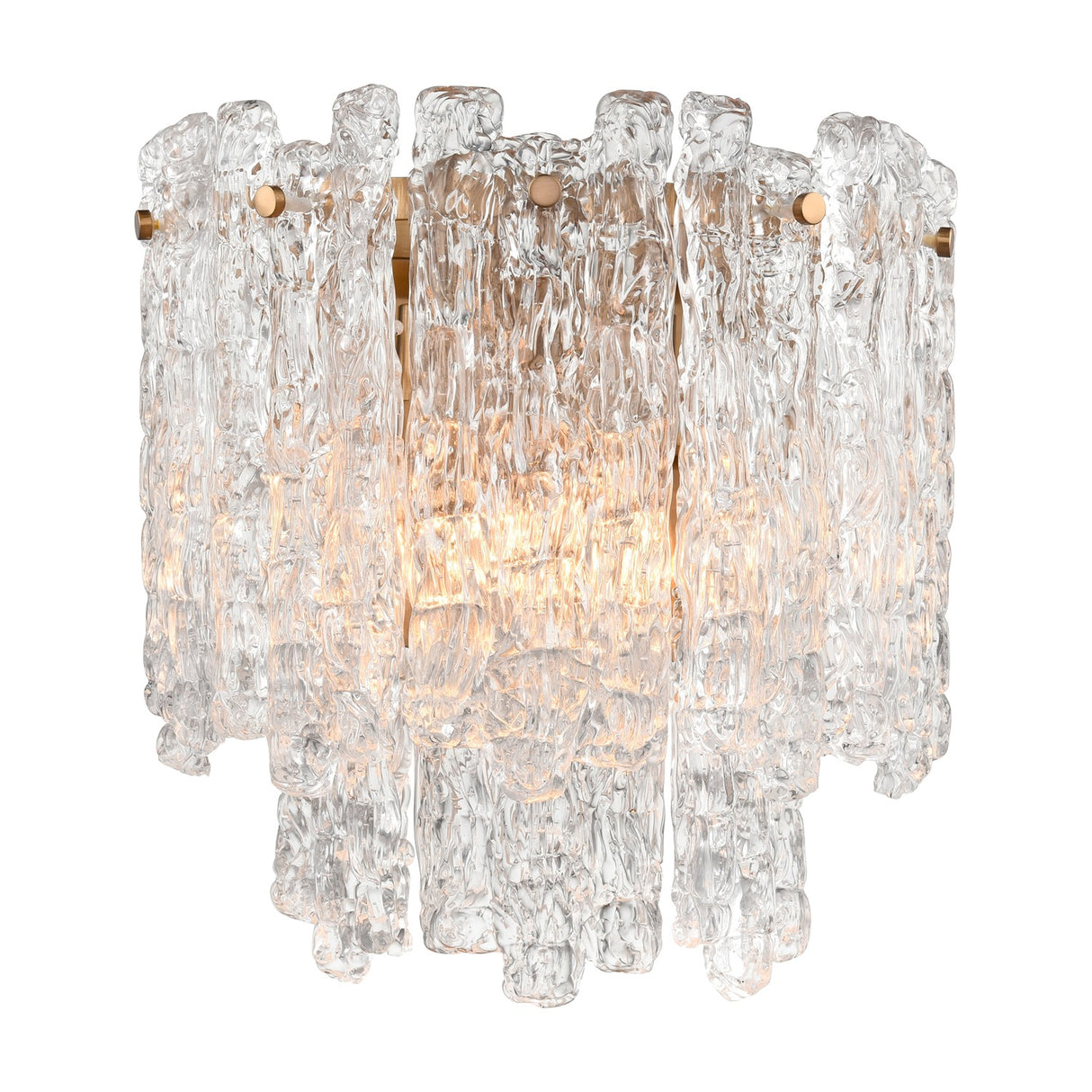 Icicle 2 light wall light in brass finish