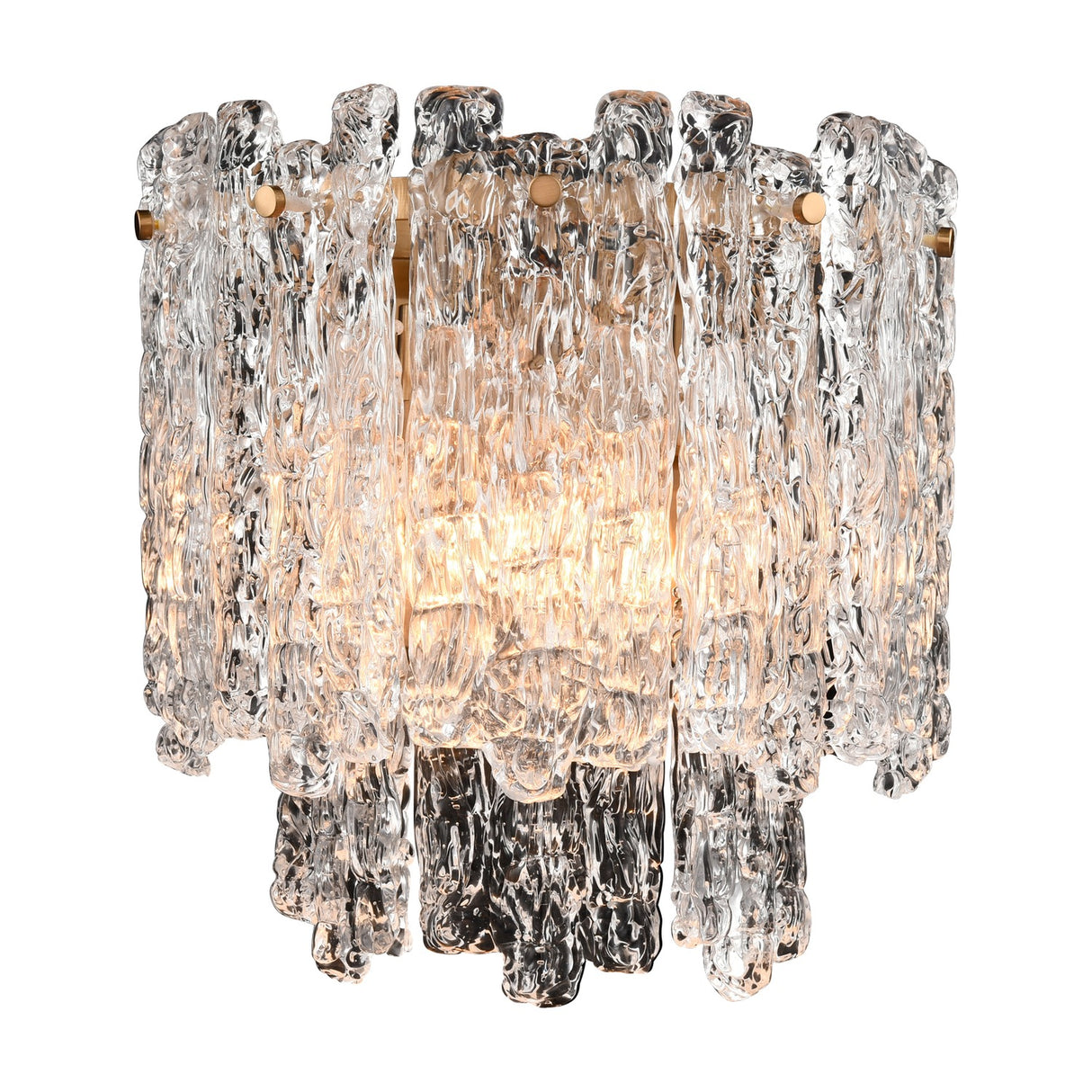 Icicle 2 light wall light in brass finish, alternative view