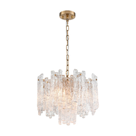 Icicle 5 light pendant light in brass finish