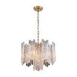 Icicle 5 light pendant light in brass finish, alternative view