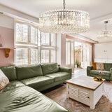 Diva 15 light chandelier in chrome finish, shown in a room setting