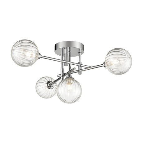 Abstraction 4 light ceiling light in chrome finish