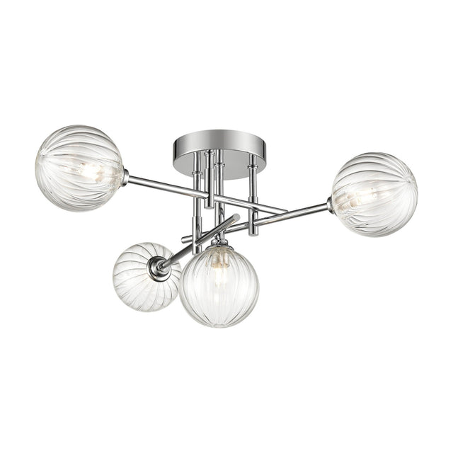 Abstraction 4 light ceiling light in chrome finish