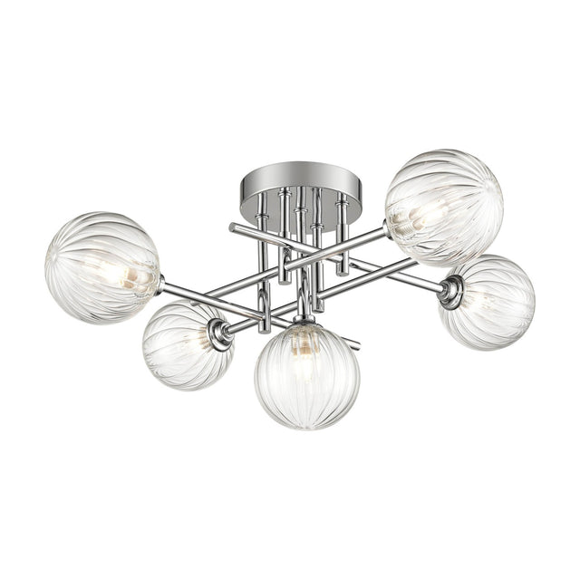 Abstraction 5 light ceiling light in chrome finish