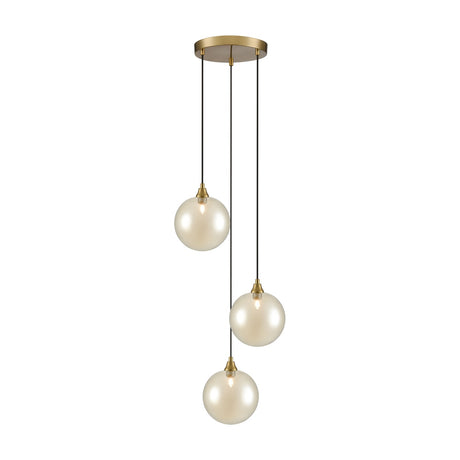 Galaxy 3 light pendant light in gold finish
