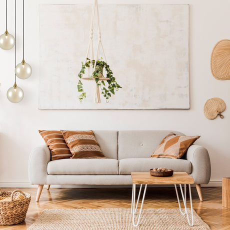 Galaxy 3 light pendant light in gold finish, shown in a room setting