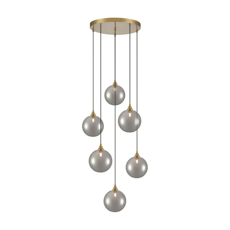 Galaxy 6 light pendant light in gold finish