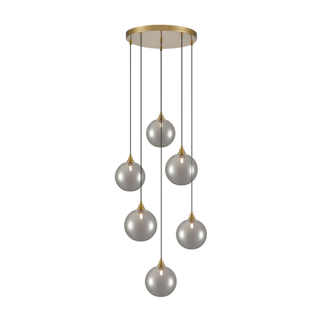 Galaxy 6 light pendant light in gold finish
