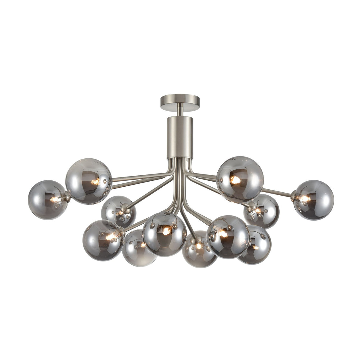 Cosmic 12 light ceiling light in satin nickel finish