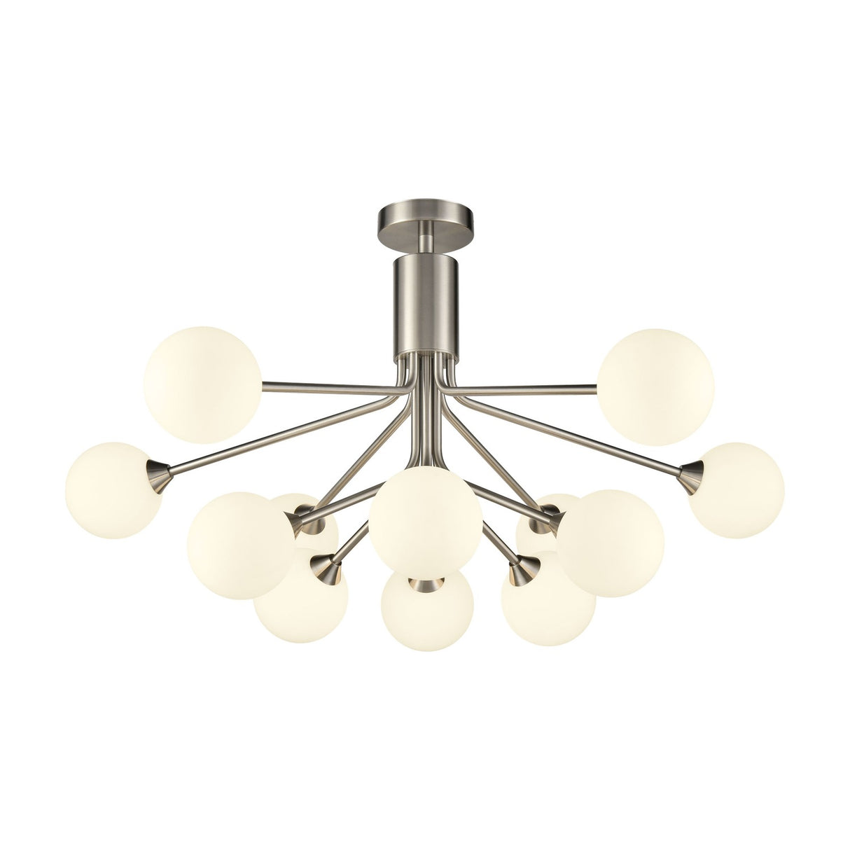 Cosmic 12 light ceiling light in satin nickel finish