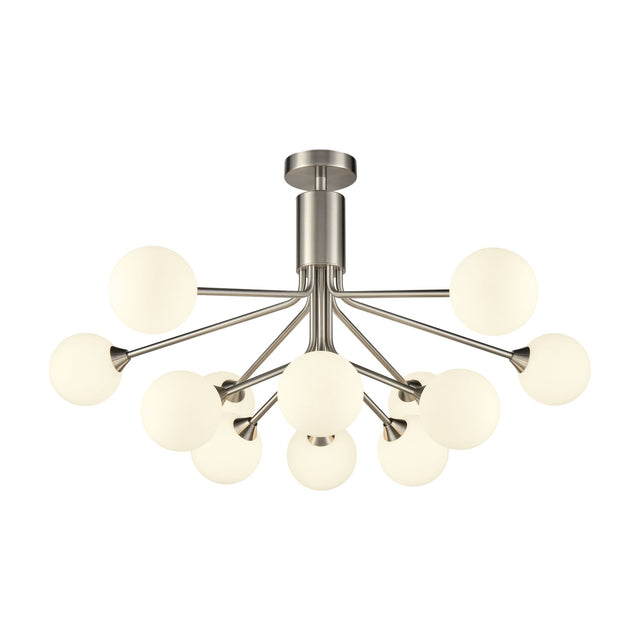 Cosmic 12 light ceiling light in satin nickel finish