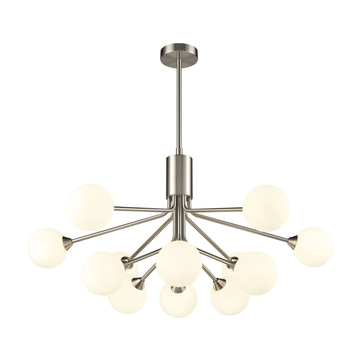 Cosmic 12 light ceiling light in satin nickel finish, alternative view