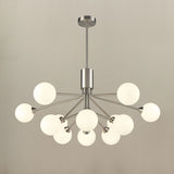Cosmic Satin Nickel Opal Glass 12 Light Ceiling Light