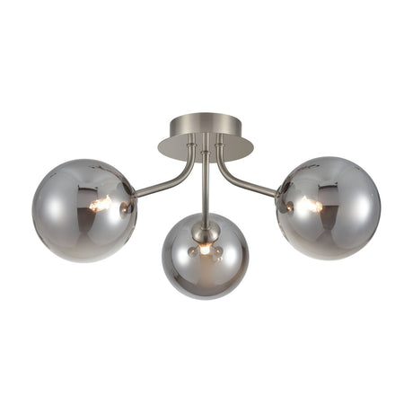 Cosmic 3 light ceiling light in satin nickel finish